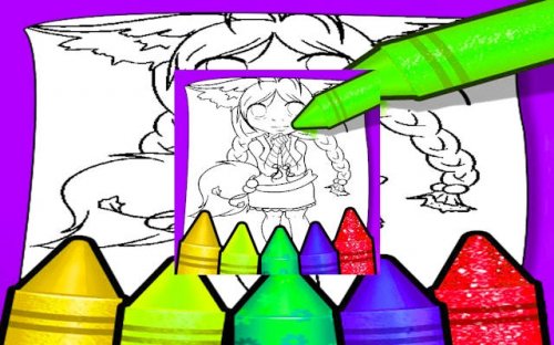 Anime Fox Girl Cute Coloring Pages - Free Online Coloring Game