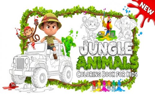 Jungle Animals Coloring Book - Free Kids Coloring Game