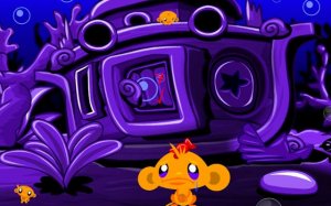 Monkey GO Happy Stage 345: Underwater Adventure Online Puzzle Game